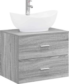 vidaXL Σετ Επίπλων Μπάνιου Γκρι Sonoma Επεξεργασμένο Ξύλο