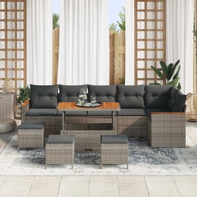 vidaXL Σετ Καναπέ Κήπου 10 pcs Γκρι συνθετικό ρατάν