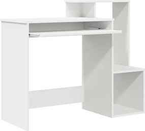 vidaXL Γραφείο με συρτάρι Λευκό 106 x 41 x 88.5 εκ. Επεξεργασμένο ξύλο