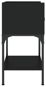 Κομοδίνα 2 τεμ. Μαύρα 40,5 x 31 x 60 εκ. από Επεξεργασμένο Ξύλο - Μαύρο