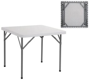 Τραπέζι Πτυσσόμενο BLOW Μέταλλο/PP Γκρι/Άσπρο 86x86x74cm