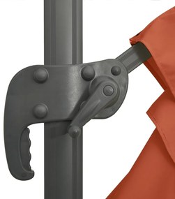 Ομπρέλα Κρεμαστή Τερακότα 400 x 300 εκ. με Αλουμινένιο Ιστό - Πορτοκαλί