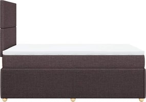 vidaXL Κρεβάτι Boxspring με Στρώμα Σκούρο Καφέ 120x200 εκ. Υφασμάτινο