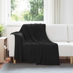 vidaXL Κουβέρτα Μαύρο 200 x 150 cm Μαλλί