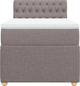 vidaXL Κρεβάτι Boxspring με Στρώμα Taupe 80x200 εκ. Υφασμάτινο