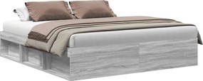 vidaXL Πλαίσιο Κρεβατιού Γκρι Sonoma 200x200 εκ.