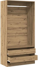 vidaXL Ντουλάπα Τεχνίτης Δρυς 100x50x200 εκ Επεξεργασμένο Ξύλο