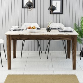 Τραπέζι Τραπεζαρίας Καρυδί / Λευκό GAGRA 145x88x75