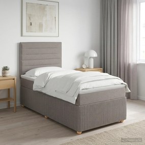 vidaXL Κρεβάτι box spring με στρώμα Taupe 90 x 190 cm Ύφασμα