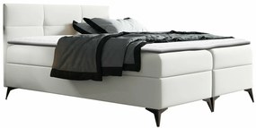 Κρεβάτι continental Baltimore 134, Διπλό, Continental, Άσπρο, 200x200, Οικολογικό δέρμα, Τάβλες για Κρεβάτι, 204x208x115cm, 136 kg, Στρώμα: Ναι