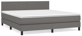 ΚΡΕΒΑΤΙ BOXSPRING ΜΕ ΣΤΡΩΜΑ ΓΚΡΙ 180X200 ΕΚ. ΣΥΝΘΕΤΙΚΟ ΔΕΡΜΑ 3141021