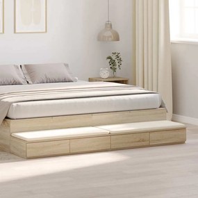 vidaXL Συρτάρια Κρεβατιού Σονομα Οξιά 200x36,5x16,5 εκ. Κατασκευασμένο από Ξύλο