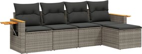 vidaXL Patio Sofa Set 5-θέσια Grey