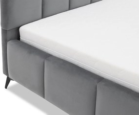 Επενδυμένο Κρεβάτι Amber Velluto-Γκρι-140 x 200