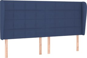 vidaXL Κρεβάτι Boxspring με Στρώμα Μπλε 160x200 εκ. Υφασμάτινο