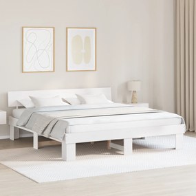 vidaXL Σκελετός Κρεβατιού Λευκό 180 x 200 cm Συμπαγές ξύλο πεύκου