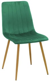 Καρέκλα Noor pakoworld βελούδο κυπαρισσί - πόδια σε φυσική απόχρωση 44x53x86εκ