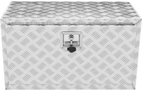VEVOR Underbody Truck Box, 30&quot;×17&quot;×18&quot; Pickup Storage Box, Heavy Duty Aluminum Diamond Plate Tool Box with Lock and Keys, Waterproof Trailer Storage Box with T-Handle Latch for Truck, Van, Trailer