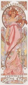 Αναπαραγωγή Moët & Chandon White Star Champagne (Beautiful Art Nouveau Lady, Advertisement) - Alfons / Alphonse Mucha, (20 x 60 cm)