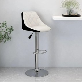 vidaXL Σκαμπό Μπαρ Ασπρόμαυρο από Συνθετικό Δέρμα