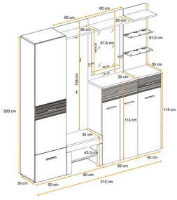 Swap XIX Σύνθεση Καφέ δρυς 280x180x40