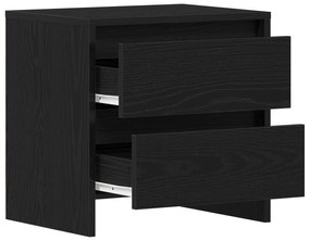 vidaXL Κομοδίνο 2 τεμ Μαύρο Δρυς 45x34x44,5 εκ Επεξεργασμένο ξύλο