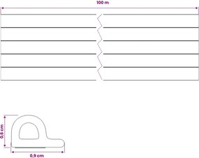 vidaXL Αυτοκόλλητη σφραγίδα παραθύρου 9 x 6 mm 100 m Καφέ EPDM αφρός