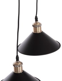 Κρεμαστό φωτιστικό οροφής BELL C7531.11 Δίφωτο Μέταλλο Μαύρο - Χάλκινο Ντουϊ Φ21,5x135Υεκ. 21.5x21.5x135 εκ.