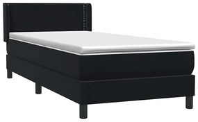 vidaXL Box Spring Κρεβάτι με στρώμα Μαύρο 80x210 εκ. Βελούδινο