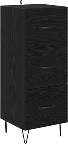 vidaXL Πλαϊνό γραφείο Μαύρη δρυς 34 x 34.5 x 90 εκ Επεξεργασμένο ξύλο