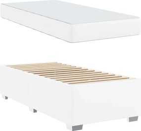 vidaXL Σκελετός Κρεβατιού με στρώμα Λευκό 90 x 190 cm ύφασμα