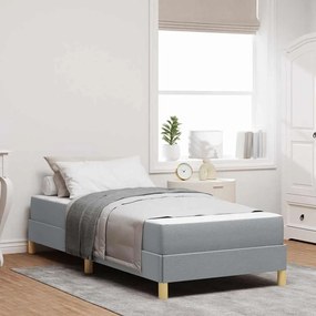 vidaXL Κρεβάτι με ελατήρια Ανοιχτό γκρι, Καφέ 90 x 200 cm