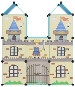 vidaXL Ντουλάπι Αποθήκευσης Παιδικό με 8 Κύβους Μπλε από Πολυπ/λένιο