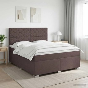 vidaXL Κρεβάτι box spring με στρώμα Σκούρο Καφέ 180 x 200 cm Ύφασμα