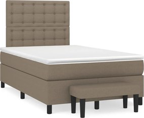 vidaXL Κρεβάτι Boxspring με Στρώμα Taupe 120x190 εκ. Υφασμάτινο