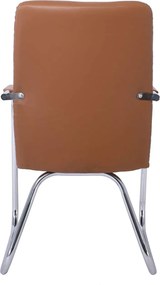 COLLET Πολυθρόνα Γραφείου Επισκέπτη Μέταλλο Χρώμιο, Pu Καφέ   4τμχ