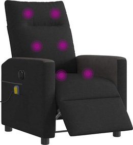 vidaXL Πολυθρόνα Μασάζ Ηλεκ. Ανακλινόμενη Μαύρη Υφασμάτινη