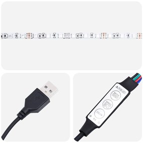 Σκελετός Κρεβατιού με LED Χωρίς Στρώμα Μαύρο 90x190 εκ. - Μαύρο