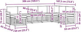 vidaXL Σειρά Καναπέ Εξωτερικού 8 τμχ. Λευκό και Μπεζ Πολυεστέρας