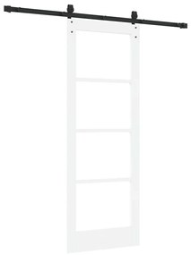 vidaXL Ολισθητή Πόρτα Λευκό 73.5 x 198.5 εκ. Ξύλο και μέταλλο