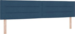 vidaXL Κρεβάτι με ελατήρια με κεφαλάρι Μπλε 200 x 200 cm ύφασμα