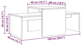 ΣΕΤ ΤΡΑΠΕΖΑΚΙΑ ΣΑΛΟΝΙΟΥ ΠΑΛ. ΞΥΛΟ 100X48X40 ΕΚ. ΑΠΟ ΕΠΕΞ. ΞΥΛΟ 856054