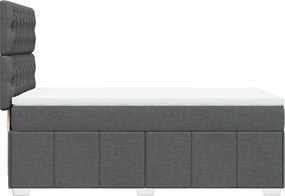 vidaXL Κρεβάτι Boxspring με Στρώμα Σκούρο Γκρι 90x190 εκ. Υφασμάτινο