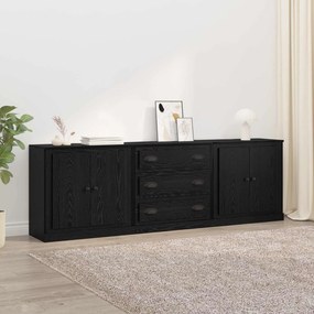 vidaXL Παραδοσιακά Πλευρικά Έπιπλα 3 pcs Μαύρη Δρυς Επεξεργασμένο Ξύλο