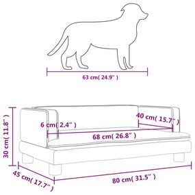Κρεβάτι Σκύλου Ανοιχτό Γκρι 80 x 45 x 30 εκ. Βελούδινο - Γκρι