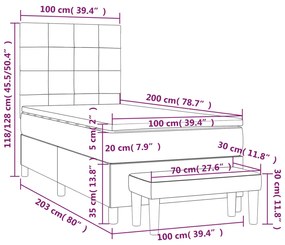 ΚΡΕΒΑΤΙ BOXSPRING ΜΕ ΣΤΡΩΜΑ ΑΝΟΙΧΤΟ ΓΚΡΙ 100X200 ΕΚ. ΒΕΛΟΥΔΙΝΟ 3137827