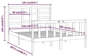 Σκελετός Κρεβ. Χωρίς Στρώμα Λευκό 120x200 εκ Μασίφ Πεύκο - Λευκό