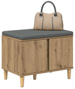 vidaXL Παγκάκι Χαλωρίου με μαξιλάρι Τεχνίτικη Δρυς 60 x 38 x 46 εκ