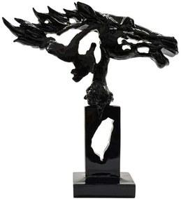 Διακοσμητική Φιγούρα Horse 374-224-346 52x13x56cm Black Πολυρεσίνη
