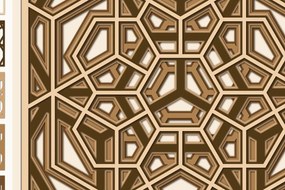Intra απο ξύλο plywood 3mm-4mm πάχος – Wall Art Grille, Wall Art 3D, Hexagon Δίασταση 40x30 cm INTRAFABR-16792487